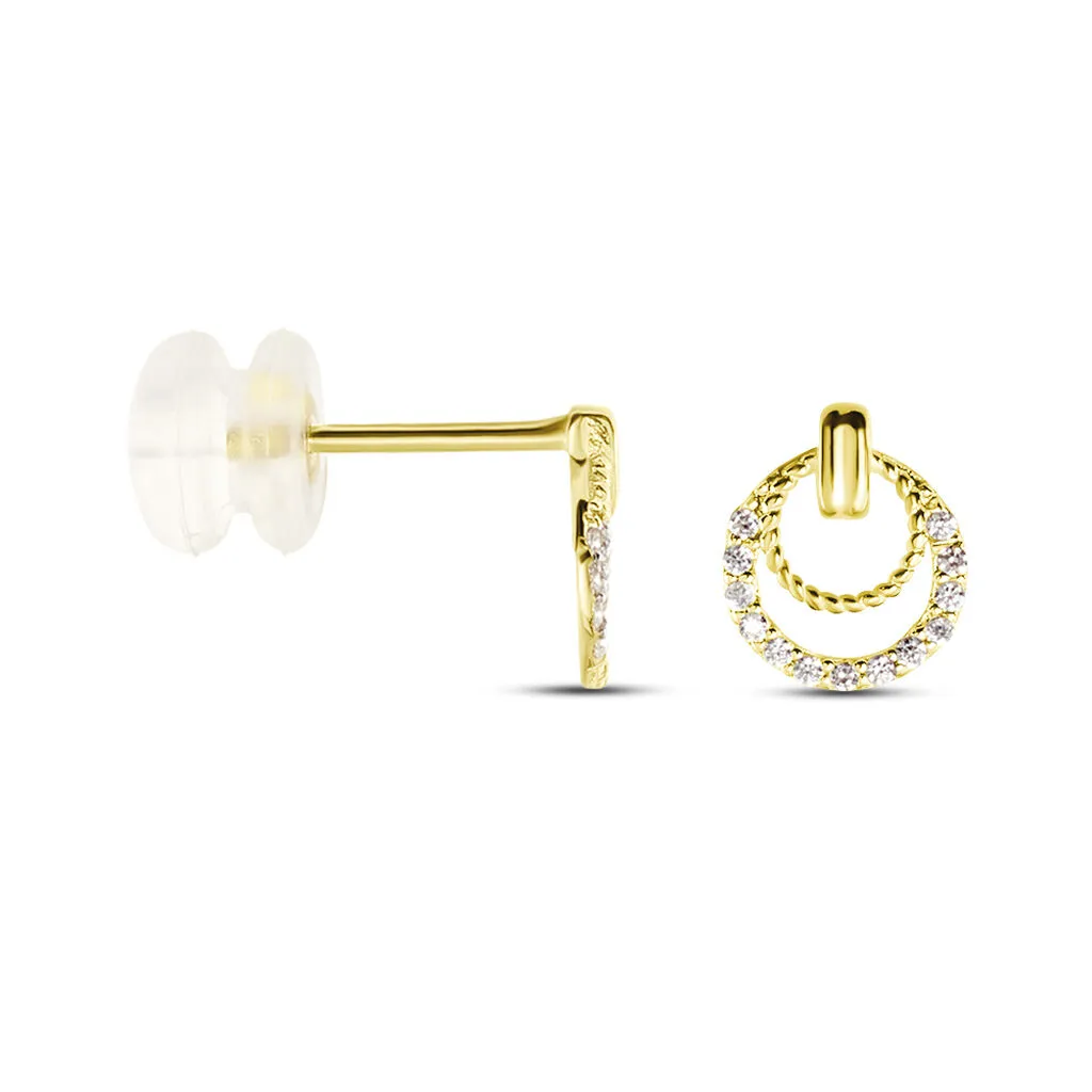 Histoire D'Or Boucles D'oreilles Puces Or Jaune Oxydes De Zirconium 2 Histoire D'Or Boucles D'oreilles Puces Or Jaune Oxydes De Zirconium – Image 2