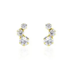 Histoire D'Or Boucles D'oreilles Puces Or Jaune Albizia Oxydes De Zirconium