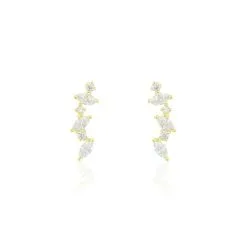 Histoire D'Or Boucles D'oreilles Puces Or Jaune Fortunella Oxydes De Zirconium