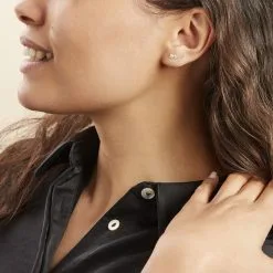 Histoire D'Or Boucles D'oreilles Puces Or Jaune Anaca Oxydes De Zirconium -Boucles d'oreilles pendantes Soldes Boutique B3OFJZW975 model0