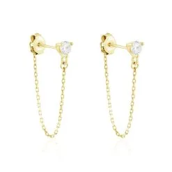 Histoire D'Or Boucles D'oreilles Pendantes Or Jaune Acierna Oxyde De Zirconium