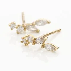 Histoire D'Or Boucles D'oreilles Puces Iuliana Or Jaune Oxyde De Zirconium -Boucles d'oreilles pendantes Soldes Boutique B3OFJZW978 view2