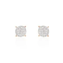 Histoire D'Or Boucles D'oreilles Puces Princesse Or Rose Diamant