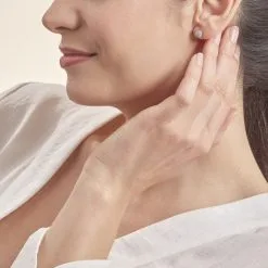 Histoire D'Or Boucles D'oreilles Puces Princesse Or Rose Diamant -Boucles d'oreilles pendantes Soldes Boutique B3OFRDW2H3 model0