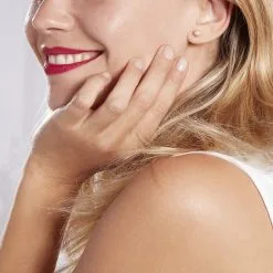 Histoire D'Or Boucles D'oreilles Puces Fidelia Boule Sablee Or Rose -Boucles d'oreilles pendantes Soldes Boutique B3OFRW0039 model0