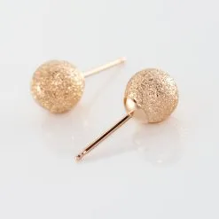 Histoire D'Or Boucles D'oreilles Puces Fidelia Boule Sablee Or Rose -Boucles d'oreilles pendantes Soldes Boutique B3OFRW0039 view2