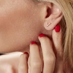 Histoire D'Or Boucles D'oreilles Puces Celene Or Rose -Boucles d'oreilles pendantes Soldes Boutique B3OFRW0053 model1