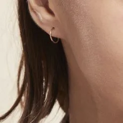 Histoire D'Or Créoles Valerina Or Rose -Boucles d'oreilles pendantes Soldes Boutique B3OFRW0057 model0