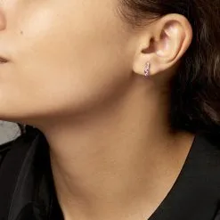 Histoire D'Or Boucles D'oreilles Pendantes Frannie Or Rose Amethyste Et Oxyde -Boucles d'oreilles pendantes Soldes Boutique B3OFRYI159 model0