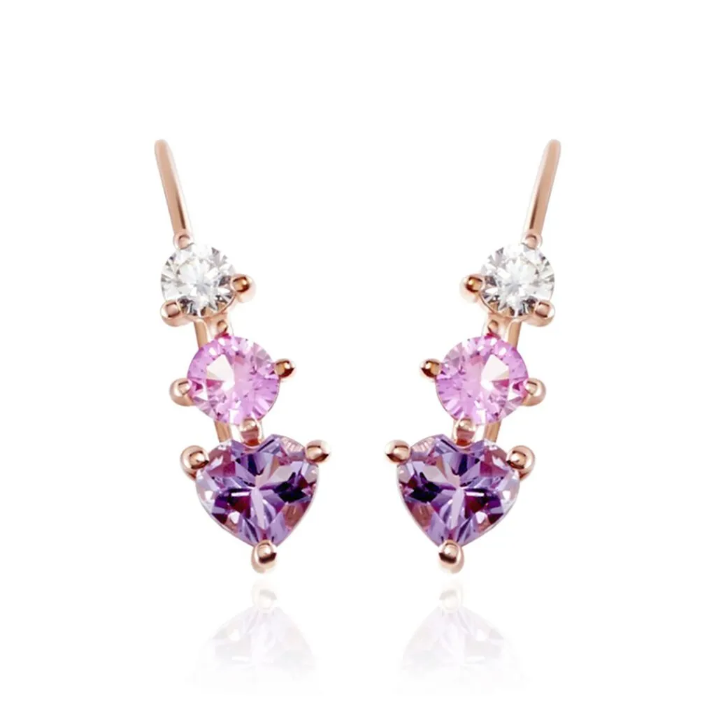 Histoire D'Or Boucles D'oreilles Pendantes Lauressa Or Rose Amethyste Violet Oxyde 1 Histoire D'Or Boucles D'oreilles Pendantes Lauressa Or Rose Amethyste Violet Oxyde