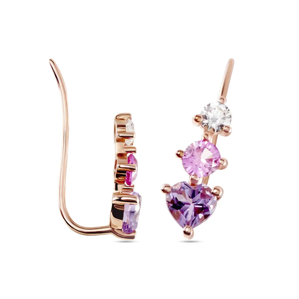 Histoire D'Or Boucles D'oreilles Pendantes Lauressa Or Rose Amethyste Violet Oxyde 2 Histoire D'Or Boucles D'oreilles Pendantes Lauressa Or Rose Amethyste Violet Oxyde – Image 2