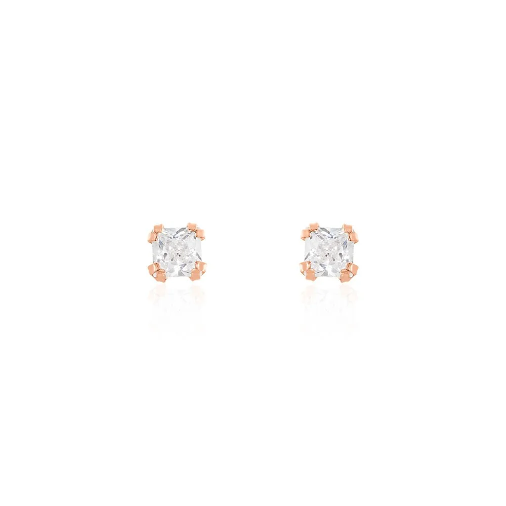 Histoire D'Or Boucles D'oreilles Puces Doreen Carre Or Rose Oxyde De Zirconium 1 Histoire D'Or Boucles D'oreilles Puces Doreen Carre Or Rose Oxyde De Zirconium