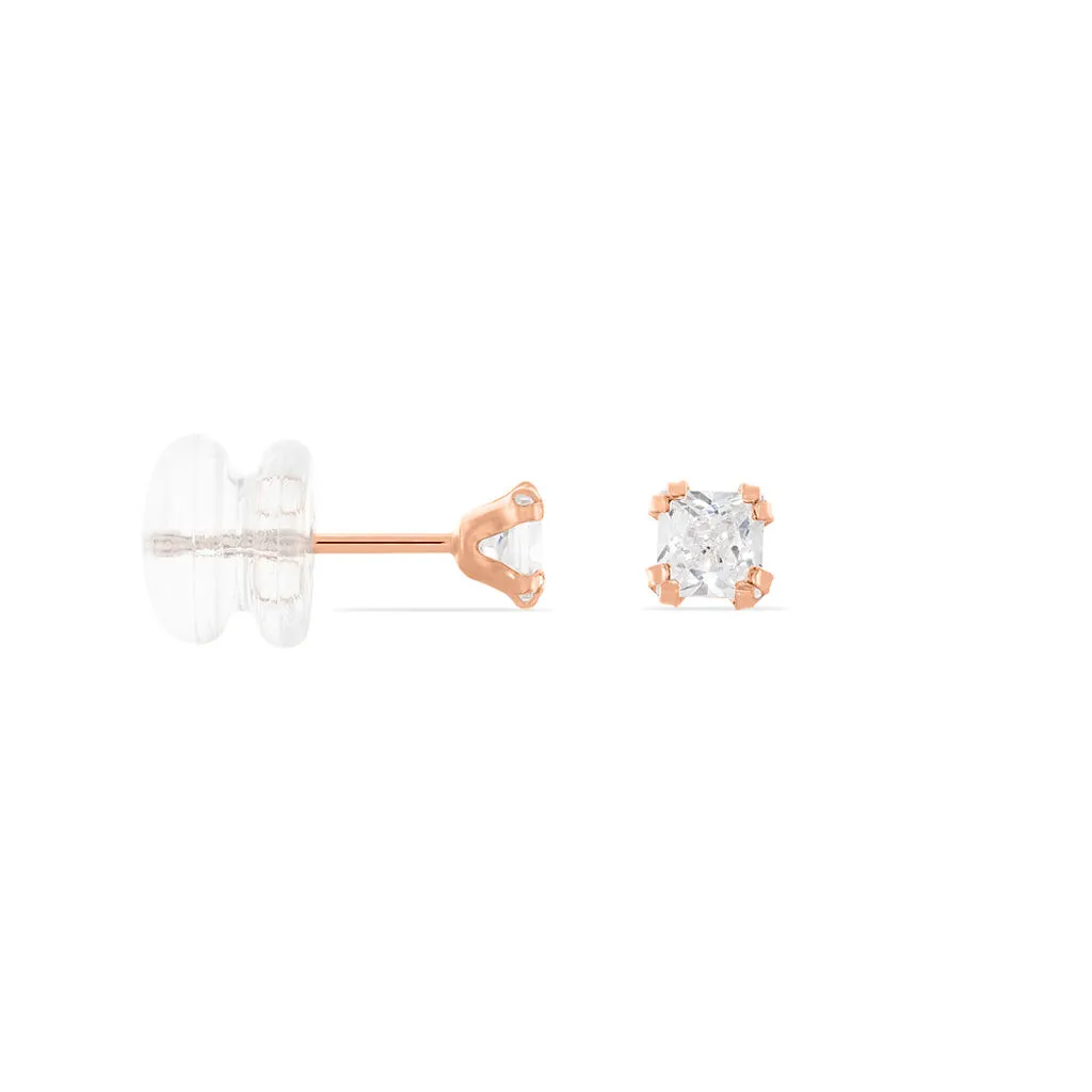 Histoire D'Or Boucles D'oreilles Puces Doreen Carre Or Rose Oxyde De Zirconium 2 Histoire D'Or Boucles D'oreilles Puces Doreen Carre Or Rose Oxyde De Zirconium – Image 2
