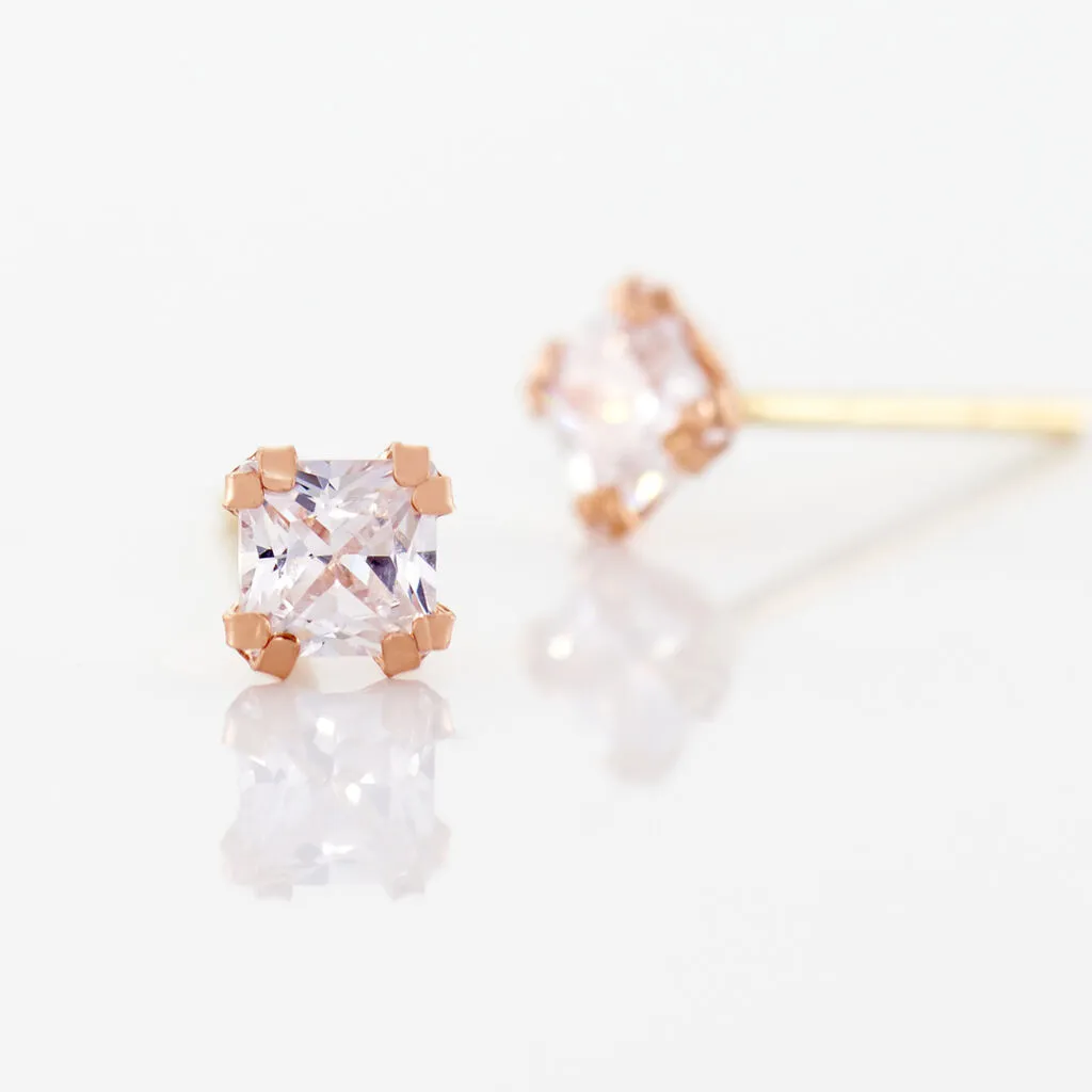 Histoire D'Or Boucles D'oreilles Puces Doreen Carre Or Rose Oxyde De Zirconium 3 Histoire D'Or Boucles D'oreilles Puces Doreen Carre Or Rose Oxyde De Zirconium – Image 3
