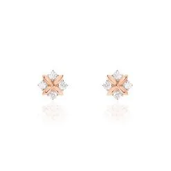 Histoire D'Or Boucles D'oreilles Pendantes Gladysse Or Rose Oxyde De Zirconium