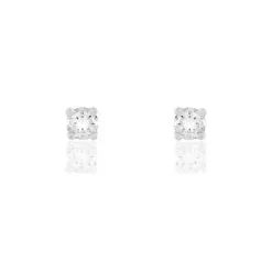 Histoire D'Or Boucles D'oreilles Puces Clavie Or Blanc Diamant