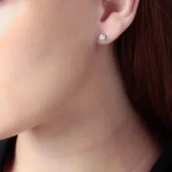 Histoire D'Or Boucles D'oreilles Puces Clavie Or Blanc Diamant -Boucles d'oreilles pendantes Soldes Boutique B7OFBDW803 model0