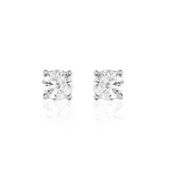Histoire D'Or Boucles D'oreilles Puces Victoria Or Blanc Diamant
