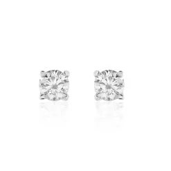 Histoire D'Or Boucles D'oreilles Puces Victoria Or Blanc Diamant