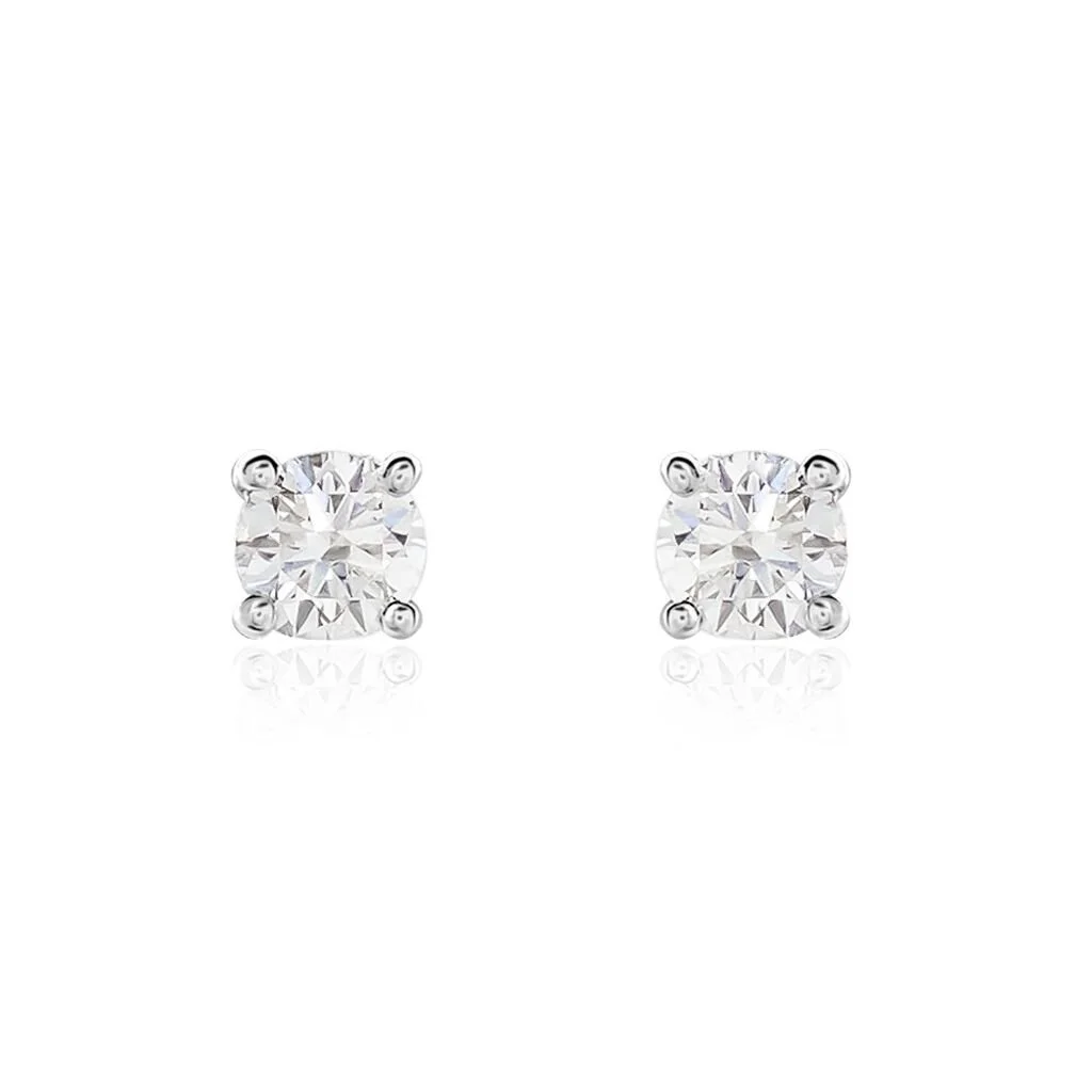 Histoire D'Or Boucles D'oreilles Puces Or Blanc Victoria Diamant 1 Histoire D'Or Boucles D'oreilles Puces Or Blanc Victoria Diamant