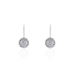 Histoire D'Or Boucles D'oreilles Pendantes Or Blanc Pauliina Diamants