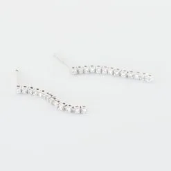 Histoire D'Or Boucles D'oreilles Pendantes Moscovado Or Blanc Diamant Synthétique -Boucles d'oreilles pendantes Soldes Boutique B7OFBJW018 view2
