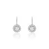 Histoire D'Or Boucles D'oreilles Pendantes Mentoura Or Blanc Diamant Synthétique