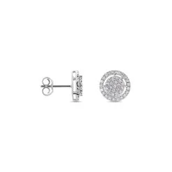 Histoire D'Or Boucles D'oreilles Puces Or Blanc Nawra Diamants Synthétiques -Boucles d'oreilles pendantes Soldes Boutique B7OFBJW022 view1