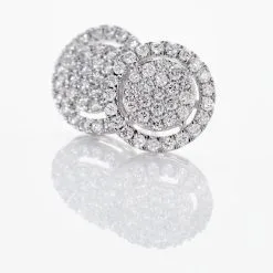 Histoire D'Or Boucles D'oreilles Puces Or Blanc Nawra Diamants Synthétiques -Boucles d'oreilles pendantes Soldes Boutique B7OFBJW022 view2