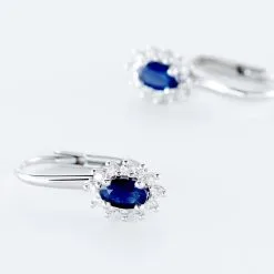 Histoire D'Or Boucles D'oreilles Pendantes Vladimir Or Blanc Saphir Diamant -Boucles d'oreilles pendantes Soldes Boutique B7OFBSB259 view2