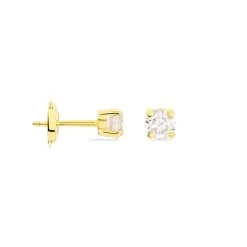 Histoire D'Or Boucles D'oreilles Puces Clavie Or Jaune Diamant -Boucles d'oreilles pendantes Soldes Boutique B7OFJDW00L view1