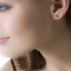 Histoire D'Or Boucles D'oreilles Puces Victoria Or Jaune Diamant -Boucles d'oreilles pendantes Soldes Boutique B7OFJDW019 model0