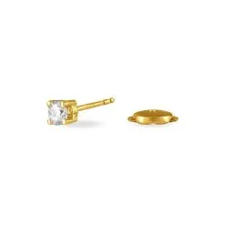Histoire D'Or Boucles D'oreilles Puces Victoria Or Jaune Diamant -Boucles d'oreilles pendantes Soldes Boutique B7OFJDW019 view2