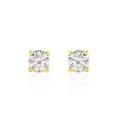 Histoire D'Or Boucles D'oreilles Puces Victoria Or Jaune Diamant