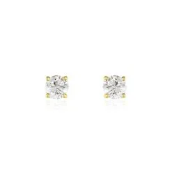 Histoire D'Or Boucles D'oreilles Puces Victoria Or Jaune Diamant