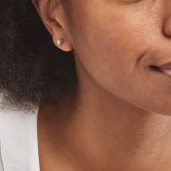 Histoire D'Or Boucles D'oreilles Puces Victoria Or Jaune Diamant -Boucles d'oreilles pendantes Soldes Boutique B7OFJDW026 model0