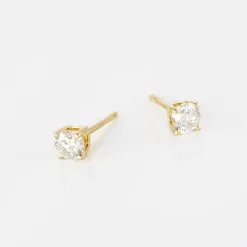Histoire D'Or Boucles D'oreilles Puces Victoria Or Jaune Diamant -Boucles d'oreilles pendantes Soldes Boutique B7OFJDW026 view2