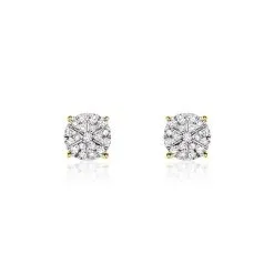 Histoire D'Or Boucles D'oreilles Puces Or Jaune Victoria Diamants