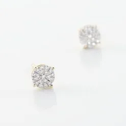 Histoire D'Or Boucles D'oreilles Puces Or Jaune Victoria Diamants -Boucles d'oreilles pendantes Soldes Boutique B7OFJDW02C view2