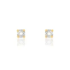 Histoire D'Or Boucles D'oreilles Puces Clavie Or Jaune Diamant