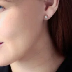 Histoire D'Or Boucles D'oreilles Puces Clavie Or Jaune Diamant -Boucles d'oreilles pendantes Soldes Boutique B7OFJDW964 model0