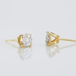 Histoire D'Or Boucles D'oreilles Puces Charlene Or Jaune Diamant Synthetique -Boucles d'oreilles pendantes Soldes Boutique B7OFJJW006 view2