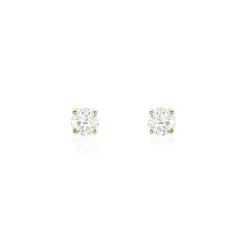 Histoire D'Or Boucles D'oreilles Puces Or Jaune Diamants Synthetique