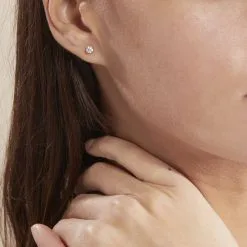 Histoire D'Or Boucles D'oreilles Puces Or Jaune Diamants Synthetique -Boucles d'oreilles pendantes Soldes Boutique B7OFJJW017 model0