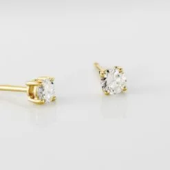 Histoire D'Or Boucles D'oreilles Puces Or Jaune Diamants Synthetique -Boucles d'oreilles pendantes Soldes Boutique B7OFJJW017 view2
