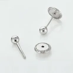 Histoire D'Or Boucles D'oreilles Puces Or Blanc Fidelia 6 Histoire D'Or Boucles D'oreilles Puces Or Blanc Fidelia -Boucles d'oreilles pendantes Soldes Boutique B7OMBW0127 view2