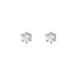 Histoire D'Or Boucles D'oreilles Puces Natalia Pl Platine Blanc Diamant