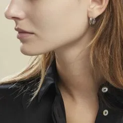 Histoire D'Or Créoles Argent Blanc Jukka -Boucles d'oreilles pendantes Soldes Boutique FAOFAW0002 model0