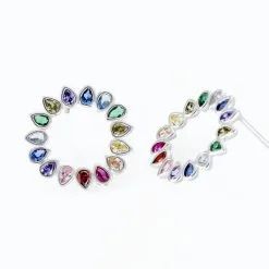 Histoire D'Or Boucles D'oreilles Puces Argent Blanc Ethem Oxydes Spinelles -Boucles d'oreilles pendantes Soldes Boutique FAOFBAD001 view2