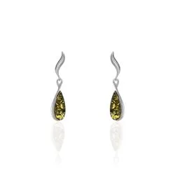 Histoire D'Or Boucles D'oreilles Pendantes Argent Blanc Odilon Ambre